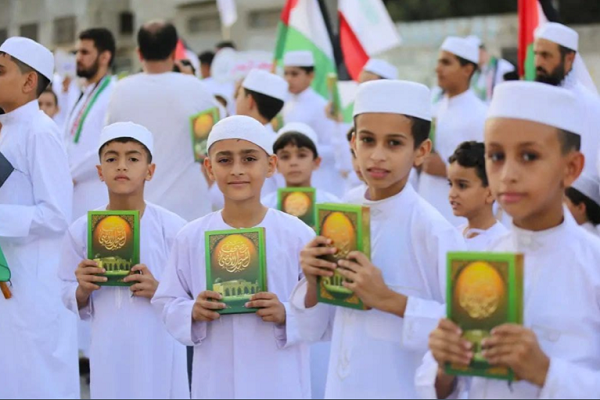 Young Quran Memorizers March in Gaza Streets