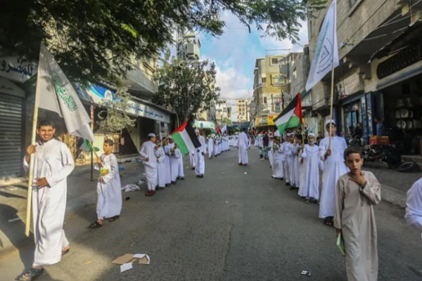 Young Quran Memorizers March in Gaza Streets