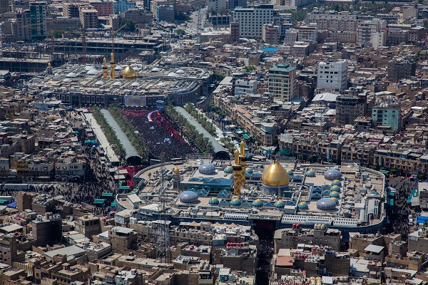 تصاویر هوایی از مراسم «رکضه طویریج» در کربلای معلی